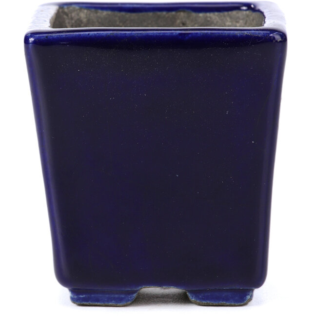 Pot à bonsaï carré bleu par Terahata Satomi Mazan - 65 x 65 x 70 mm