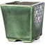 Pot à bonsaï carré vert par Terahata Satomi Mazan - 65 x 65 x 70 mm
