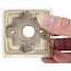 Quadratische beige Bonsaischale von Terahata Satomi Mazan - 65 x 65 x 70 mm