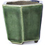 Zeshoekige groene bonsaipot van Terahata Satomi Mazan - 73 x 65 x 65 mm