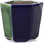 Zeshoekige groene bonsaipot van Terahata Satomi Mazan - 73 x 65 x 65 mm