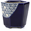 Sechseckige blaue Bonsaischale von Terahata Satomi Mazan - 73 x 65 x 65 mm