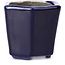 Sechseckige blaue Bonsaischale von Terahata Satomi Mazan - 73 x 65 x 65 mm