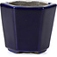 Hexagonal blue bonsai pot by Terahata Satomi Mazan - 73 x 65 x 65 mm