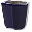 Sechseckige blaue Bonsaischale von Terahata Satomi Mazan - 73 x 65 x 65 mm