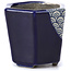 Pot à bonsaï bleu hexagonal par Terahata Satomi Mazan - 73 x 65 x 65 mm
