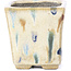 Pot à bonsaï carré beige par Terahata Satomi Mazan - 65 x 65 x 70 mm
