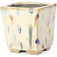 Pot à bonsaï carré beige par Terahata Satomi Mazan - 65 x 65 x 70 mm