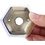 Maceta de bonsái azul hexagonal de Terahata Satomi Mazan - 73 x 65 x 65 mm