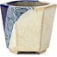 Zeshoekige beige bonsaipot van Terahata Satomi Mazan - 73 x 65 x 65 mm