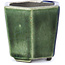 Pot à bonsaï hexagonal vert par Terahata Satomi Mazan - 73 x 65 x 65 mm