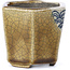 Maceta de bonsái hexagonal beige de Terahata Satomi Mazan - 73 x 65 x 65 mm