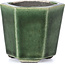 Zeshoekige groene bonsaipot van Terahata Satomi Mazan - 73 x 65 x 65 mm