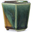 Sechseckige beige Bonsaischale von Terahata Satomi Mazan - 73 x 65 x 65 mm