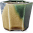 Pot à bonsaï hexagonal beige par Terahata Satomi Mazan - 73 x 65 x 65 mm