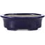 Oval blue bonsai pot by Terahata Satomi Mazan - 110 x 85 x 33 mm