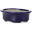 Oval blue bonsai pot by Terahata Satomi Mazan - 110 x 85 x 33 mm