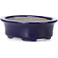 Oval blue bonsai pot by Terahata Satomi Mazan - 110 x 85 x 33 mm