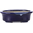 Oval blue bonsai pot by Terahata Satomi Mazan - 110 x 85 x 33 mm