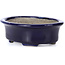 Oval blue bonsai pot by Terahata Satomi Mazan - 110 x 85 x 33 mm