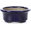 Oval blue bonsai pot by Terahata Satomi Mazan - 110 x 85 x 33 mm