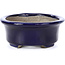 Ovale blaue Bonsaischale von Terahata Satomi Mazan - 110 x 85 x 33 mm