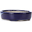 Oval blue bonsai pot by Terahata Satomi Mazan - 140 x 115 x 32 mm