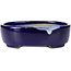 Oval blue bonsai pot by Terahata Satomi Mazan - 160 x 132 x 47 mm