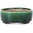 Pot à bonsaï ovale vert par Terahata Satomi Mazan - 158 x 130 x 50 mm
