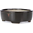 Oval brown bonsai pot by Terahata Satomi Mazan - 163 x 132 x 49 mm