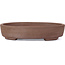 Oval unglazed bonsai pot by Terahata Satomi Mazan - 153 x 125 x 33 mm