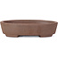 Ovale ongeglazuurde bonsaipot van Terahata Satomi Mazan - 130 x 102 x 31 mm