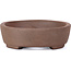 Ovale ongeglazuurde bonsaipot van Terahata Satomi Mazan - 130 x 102 x 31 mm