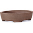 Ovale ongeglazuurde bonsaipot van Terahata Satomi Mazan - 130 x 102 x 31 mm