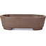 Rectangular unglazed bonsai pot by Terahata Satomi Mazan - 157 x 119 x 45 mm