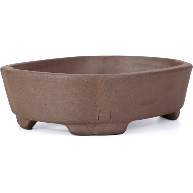 Rectangular unglazed bonsai pot by Terahata Satomi Mazan - 157 x 119 x 45 mm