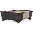 Pot à bonsaï rectangulaire marron par Terahata Satomi Mazan - 157 x 133 x 54 mm