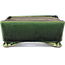 Rectangular green bonsai pot by Terahata Satomi Mazan - 157 x 130 x 54 mm