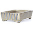 Rechteckige beige Bonsaischale von Terahata Satomi Mazan - 145 x 112 x 43 mm