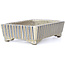 Pot à bonsaï rectangulaire beige par Terahata Satomi Mazan - 148 x 105 x 44 mm