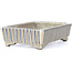 Rectangular beige bonsai pot by Terahata Satomi Mazan - 148 x 105 x 44 mm