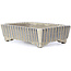 Rechthoekige beige bonsaipot van Terahata Satomi Mazan - 148 x 106 x 43 mm