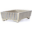 Rechteckige beige Bonsaischale von Terahata Satomi Mazan - 148 x 106 x 43 mm