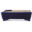 Pot à bonsaï rectangulaire bleu par Terahata Satomi Mazan - 149 x 108 x 44 mm