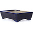 Rectangular blue bonsai pot by Terahata Satomi Mazan - 149 x 107 x 42 mm