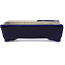 Pot à bonsaï rectangulaire bleu par Terahata Satomi Mazan - 148 x 105 x 43 mm