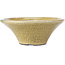 Ronde beige craquelé bonsai pot van Terahata Satomi Mazan - 185 x 185 x 70 mm