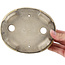 Pot à bonsaï ovale beige par Terahata Satomi Mazan - 161 x 129 x 51 mm