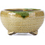 Vaso per bonsai rotondo beige di Terahata Satomi Mazan - 123 x 123 x 69 mm