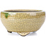 Vaso per bonsai rotondo beige di Terahata Satomi Mazan - 124 x 124 x 65 mm